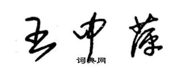朱錫榮王中萍草書個性簽名怎么寫