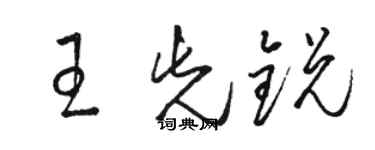 駱恆光王先銳草書個性簽名怎么寫