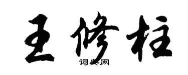 胡問遂王修柱行書個性簽名怎么寫