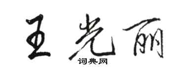 駱恆光王光麗行書個性簽名怎么寫