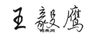 駱恆光王毅鷹行書個性簽名怎么寫