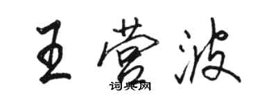 駱恆光王營波行書個性簽名怎么寫