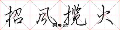 田英章招風攬火行書怎么寫