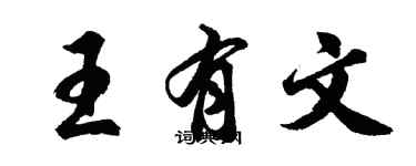 胡問遂王有文行書個性簽名怎么寫