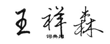 駱恆光王祥森行書個性簽名怎么寫