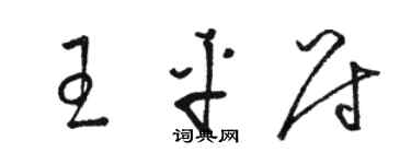 駱恆光王平尉草書個性簽名怎么寫