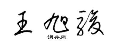 梁錦英王旭駿草書個性簽名怎么寫