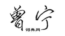 駱恆光曾寧行書個性簽名怎么寫