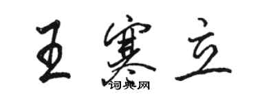 駱恆光王寒立行書個性簽名怎么寫