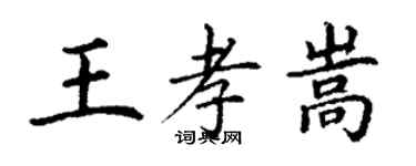 丁謙王孝嵩楷書個性簽名怎么寫