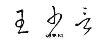 駱恆光王少言草書個性簽名怎么寫