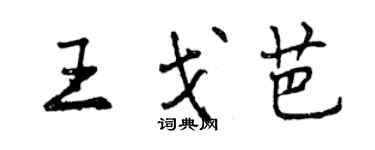 曾慶福王戈芭行書個性簽名怎么寫