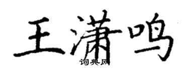 丁謙王瀟鳴楷書個性簽名怎么寫
