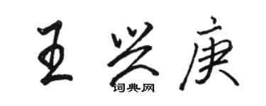 駱恆光王興庚行書個性簽名怎么寫