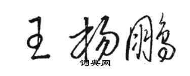 駱恆光王楊鵬草書個性簽名怎么寫