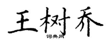 丁謙王樹喬楷書個性簽名怎么寫