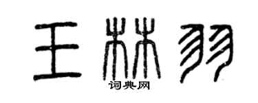 曾慶福王林羽篆書個性簽名怎么寫