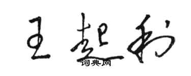 駱恆光王起利草書個性簽名怎么寫