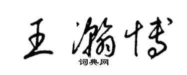 梁錦英王瀚博草書個性簽名怎么寫