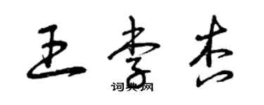 曾慶福王李杏草書個性簽名怎么寫