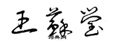 曾慶福王蘇瑩草書個性簽名怎么寫