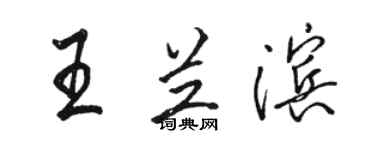 駱恆光王蘭濱行書個性簽名怎么寫