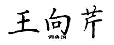 丁謙王向芹楷書個性簽名怎么寫
