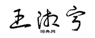 曾慶福王湘寧草書個性簽名怎么寫