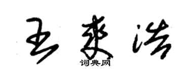 朱錫榮王爽浩草書個性簽名怎么寫