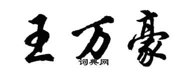 胡問遂王萬豪行書個性簽名怎么寫