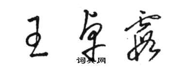 駱恆光王卓霞草書個性簽名怎么寫