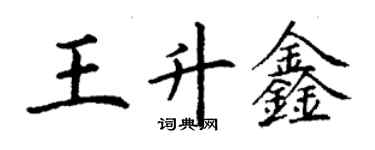 丁謙王升鑫楷書個性簽名怎么寫