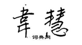王正良韋慧行書個性簽名怎么寫