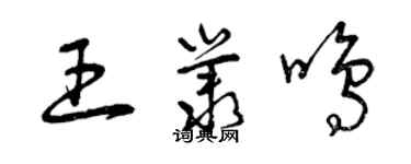 曾慶福王叢鳴草書個性簽名怎么寫