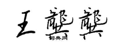 王正良王龔龔行書個性簽名怎么寫
