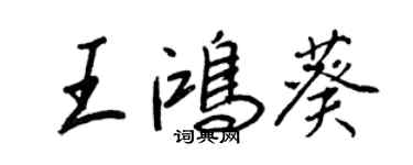 王正良王鴻葵行書個性簽名怎么寫
