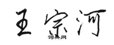 駱恆光王宗河行書個性簽名怎么寫