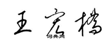 梁錦英王宏橋草書個性簽名怎么寫