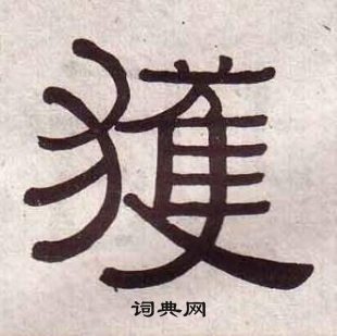 黃葆戉千字文中獲的寫法