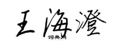 王正良王海澄行書個性簽名怎么寫