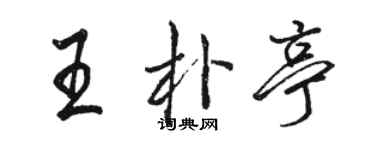 駱恆光王朴亭行書個性簽名怎么寫