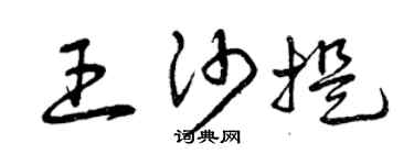 曾慶福王沙提草書個性簽名怎么寫