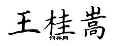 丁謙王桂嵩楷書個性簽名怎么寫