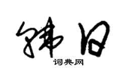 朱錫榮韓日草書個性簽名怎么寫