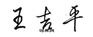 駱恆光王吉平行書個性簽名怎么寫