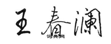 駱恆光王春瀾行書個性簽名怎么寫