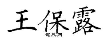 丁謙王保露楷書個性簽名怎么寫