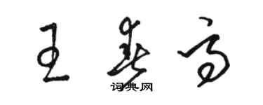 駱恆光王春高草書個性簽名怎么寫