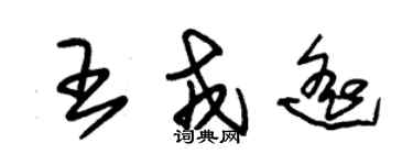 朱錫榮王戎遙草書個性簽名怎么寫
