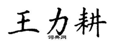 丁謙王力耕楷書個性簽名怎么寫